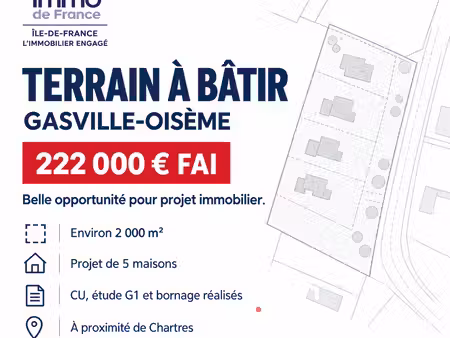 terrain à vendre de 2001 m² à gasville oisème - réf. 1644