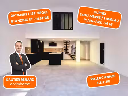 duplex de prestige – 126 m² – caserne vincent / nouvel art – valenciennes – 4 pièces