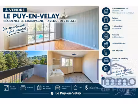 achat appartement 3 pièces 52m² le puy en velay 43000