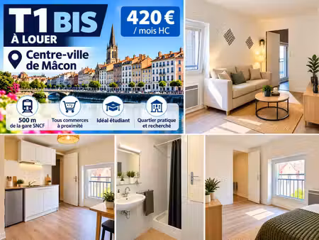 à louer – t1bis de 28 m² – mâcon centre-ville