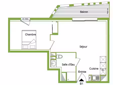 bayonne – appartement t2 avec balcon et parking