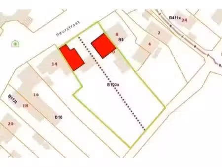 grand terrain à bâtir pour 2 maisons en rangée (hob)