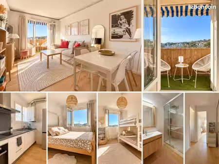 cannes – charmant 3 pièces meublé avec balcon et vue dégagée – secteur broussailles / roch