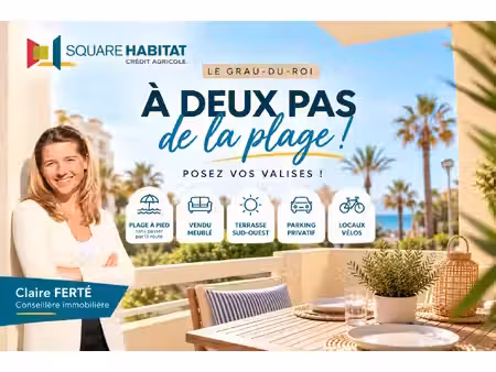 appartement le grau du roi 2 pièces 29m2 avec parking