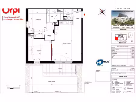 appartement la baule-escoublac 62.43 m² t-3 à vendre  300 200 €