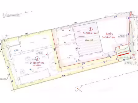 vente terrain 538m²