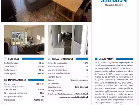 maison t4 plein pied