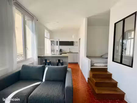 t1/2 meublé avec terrasse