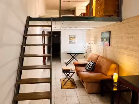 meublé 33 m² traversant avec cour privée plein sud au silence absolu – cours julien notre 