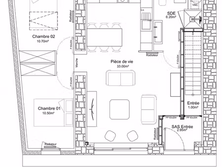 appartement t3 de 60 m²