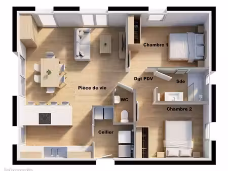 maison 3 pièces 65 m²