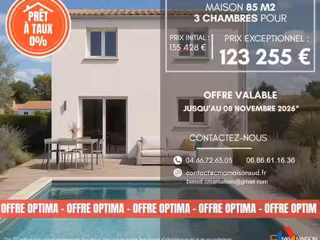 projet de construction d'une maison 85 m² avec terrain à aimargues (30)