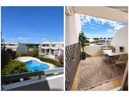 couchant  studio cabine avec piscine et parking