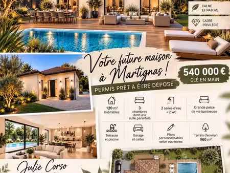 projet de construction d'une maison 120 m² avec terrain à martignas-sur-jalle (33)