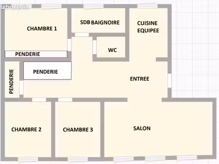 a vendre appartement t4 - 82 m² - quartier salins coubertin