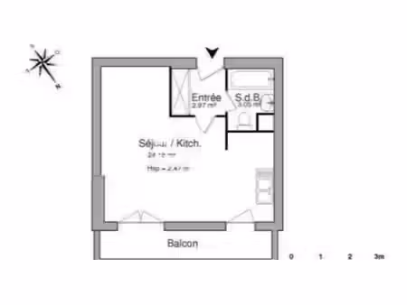 studio vendu loué jusqu'au 27/12/2028 - 693€/mois