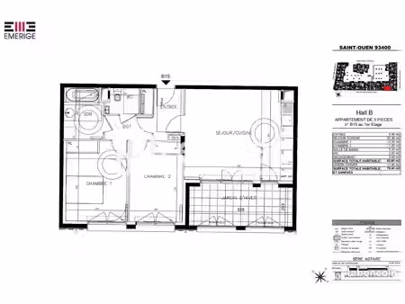 appartement 3 pièces 65m² à louer 1681 - saint-ouen 93400