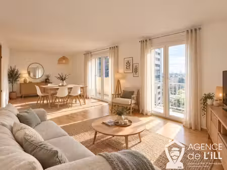 très bel appartement 3 pièces avec balcons  cave et stationn