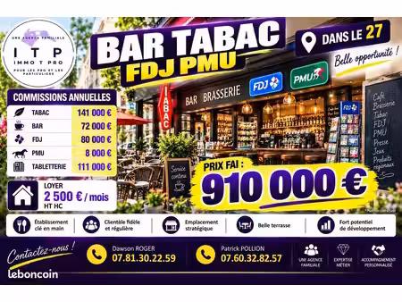 bar  fdj  pmu  tabac 190 m² rouen
