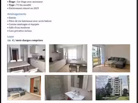 appartement t1 bis meublé