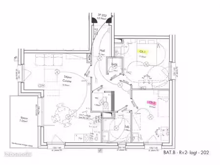appartement 3 pièces 63 m²