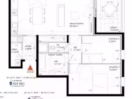 location appartement 3 pièces 68 m² à évry-courcouronnes (91000)  1 400 €