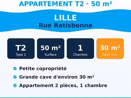 vente appartement 2 pièces 49 m² à lille (59000)  168 500 €