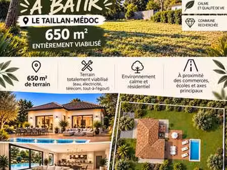 vente terrain au taillan-médoc (33320) : à vendre / 653m² le taillan-médoc