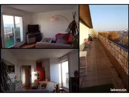 t3 duplex 72 m² au sol au 5e et dernier étage – terrasse 24 m² sud sans vis-à-vis  box & c