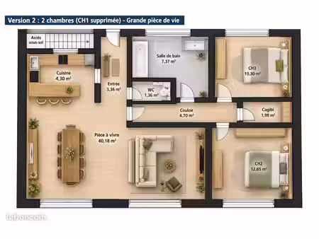 à louer – maison entièrement rénovée à trémery (57) – 2 ou 3 chambres au choix