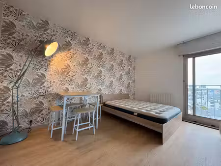 saint anne grand studio 28m2 meublé rénové + parking