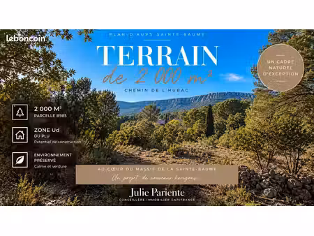 terrain 2 000 m² plan d aups sainte baume