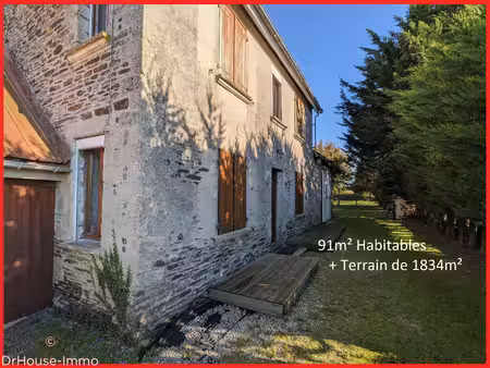 91m² habitable  et joli terrain de 1834m²